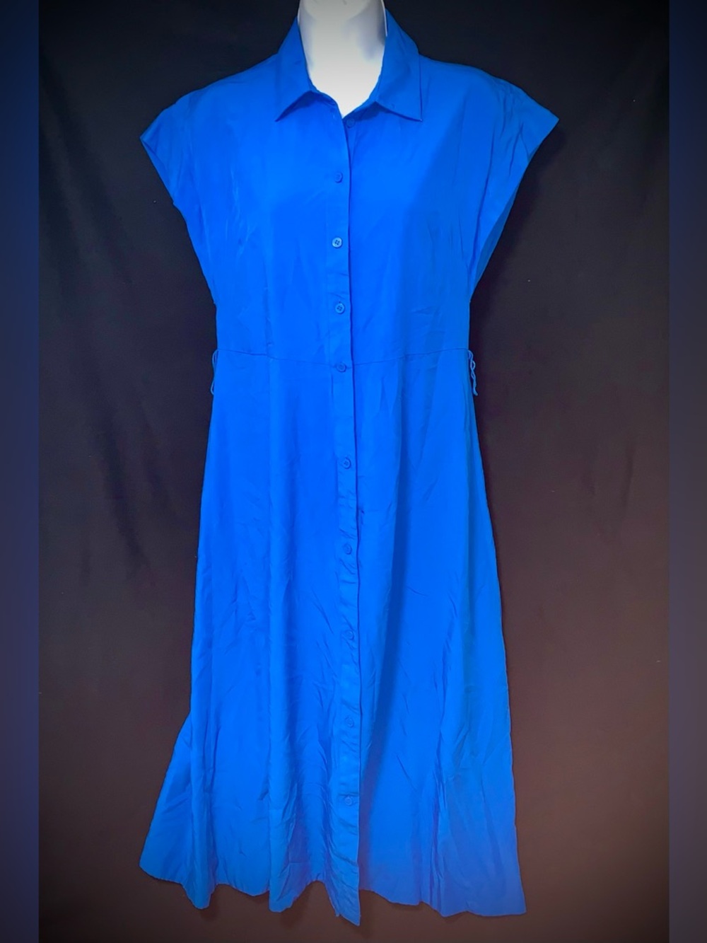 LOFT Outlet Women’s Button Front Shirt Dress – Size 0 Royal Blue
